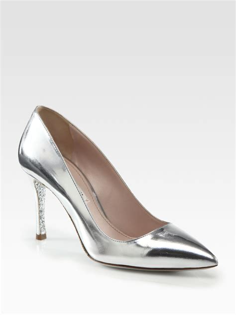 miu miu shoes glitter sole|Glitter pumps Silver .